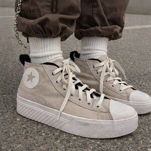 Converse CS‎ ALT Exploration UNT1TL3D Patch Mid Top Putty Sneaker Shoe W9.5/M8